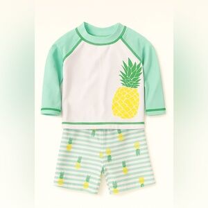 Kids Pineapple Swim Set - Rashguard and Swim Trunks